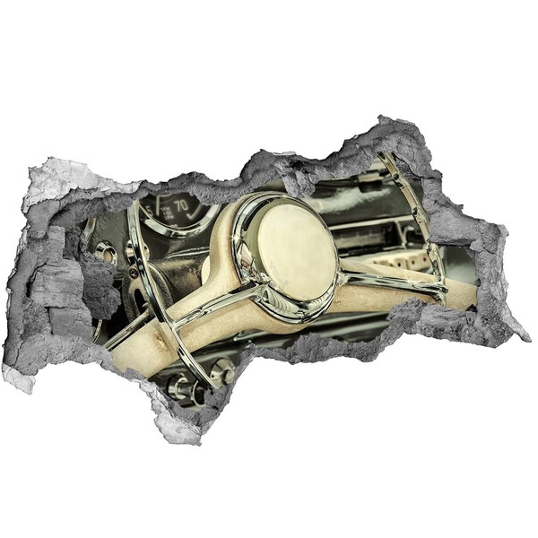 Fotomural autoadhesivo efecto agujero 3d La elegante cabina de un coche clásico