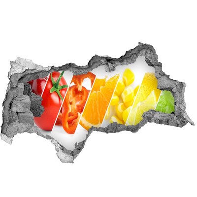 Pegatina decorativa agujero en la pared 3d El paraíso de las frutas detrás del muro