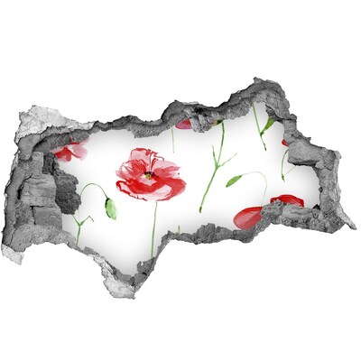 Vinilo efecto 3d pared rota irregular Agujero de flor en la pared