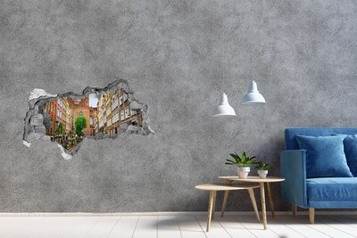 Vinilo adhesivo boquete en la pared rota Vista de Gdansk