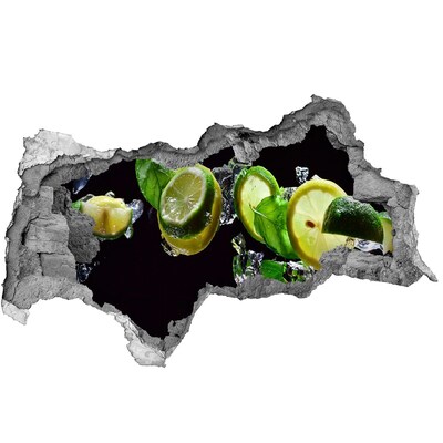 Fotomural autoadhesivo efecto agujero 3d Un toque de frescura con limón