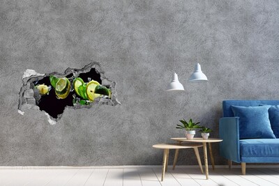 Fotomural autoadhesivo efecto agujero 3d Un toque de frescura con limón