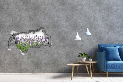 Pegatina decorativa agujero en la pared 3d Oasis floral de lavanda