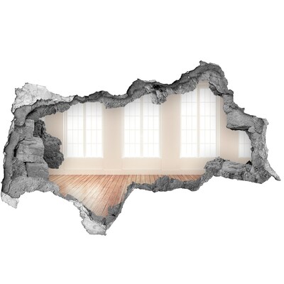 Vinilo efecto 3d pared rota irregular Interior con vista al sol