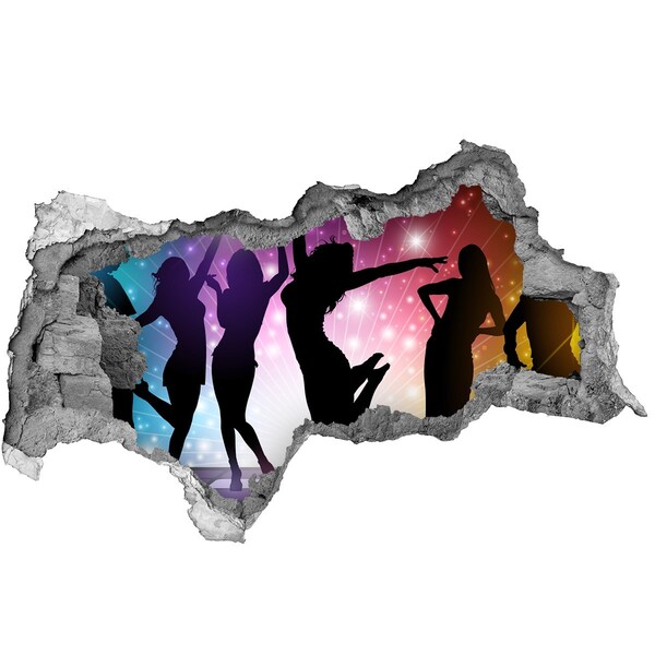 Pegatina decorativa agujero en la pared 3d Bailando bajo los focos