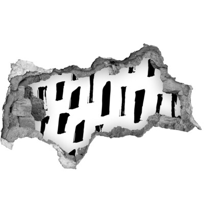 Pegatina decorativa agujero en la pared 3d Una muralla en ruinas con vistas a la ciudad.