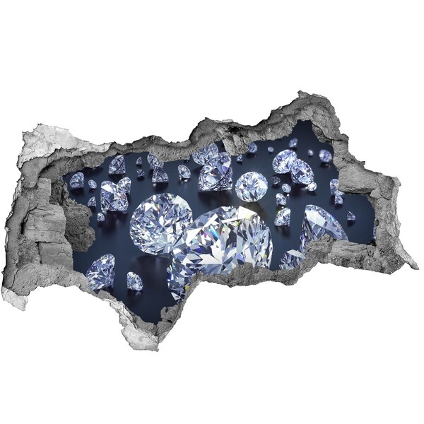 Fotomural autoadhesivo efecto agujero 3d Diamantes brillantes en la pared