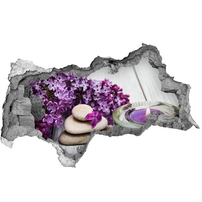 Vinilo adhesivo boquete en la pared rota Un oasis floral de paz