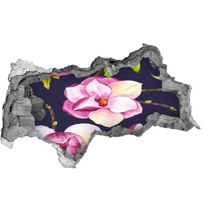 Vinilo adhesivo boquete en la pared rota Motivo floral en hormigón