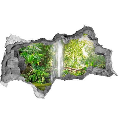 Fotomural autoadhesivo efecto agujero 3d Cascada tropical en la selva