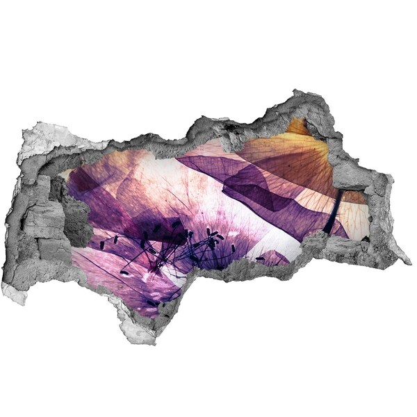 Pegatina decorativa agujero en la pared 3d El mundo floral detrás de las paredes