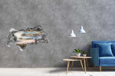 Vinilo efecto 3d pared rota irregular Puente de la Torre en Londres