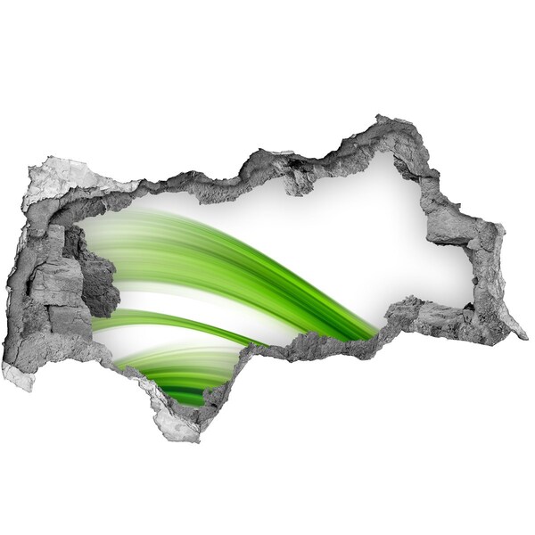 Fotomural autoadhesivo efecto agujero 3d Prado verde a través de un agujero en la pared.