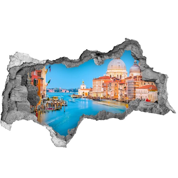 Fotomural autoadhesivo efecto agujero 3d Vista de Venecia