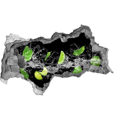 Naklejka 3D dziura na ścianę Orzeźwiający koktajl z limonki