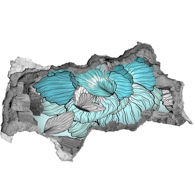 Pegatina decorativa agujero en la pared 3d Un oasis floral en hormigón