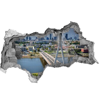 Vinilo adhesivo boquete en la pared rota Puente en Varsovia