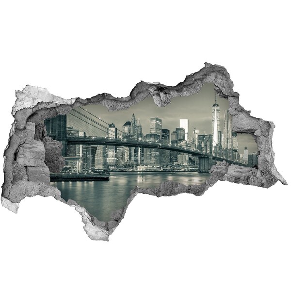 Fotomural autoadhesivo efecto agujero 3d Vista de Nueva York