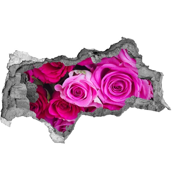 Pegatina decorativa agujero en la pared 3d Rosas en un agujero en la pared