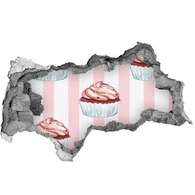 Vinilo efecto 3d pared rota irregular Magdalena en un agujero en la pared