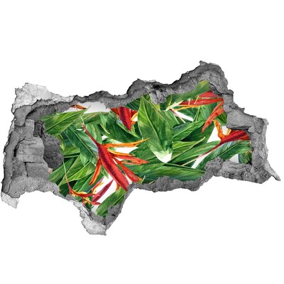 Pegatina decorativa agujero en la pared 3d Paraíso tropical detrás del muro