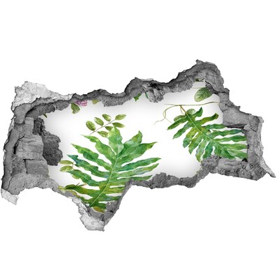 Vinilo adhesivo boquete en la pared rota Paraíso tropical detrás del muro