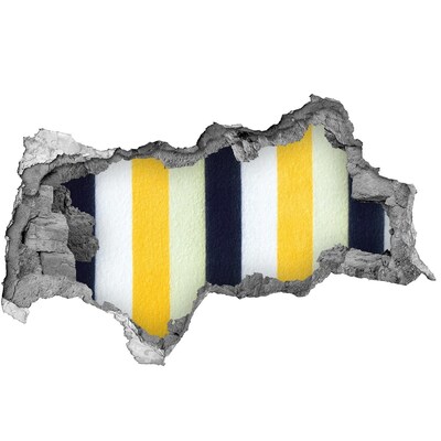 Vinilo adhesivo boquete en la pared rota Rayas de colores en el hormigón