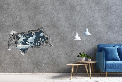 Fotomural autoadhesivo efecto agujero 3d Conejitos en las profundidades del mar