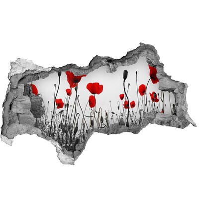 Pegatina decorativa agujero en la pared 3d Flores en las ruinas