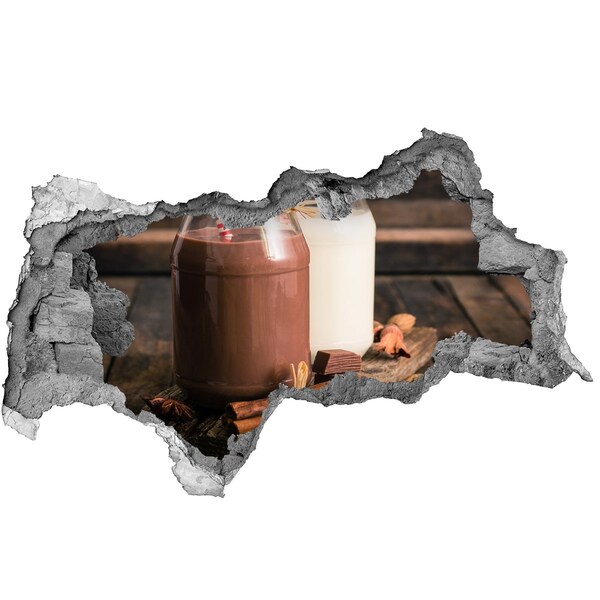 Fotomural autoadhesivo efecto agujero 3d Delicias de chocolate en un entorno natural