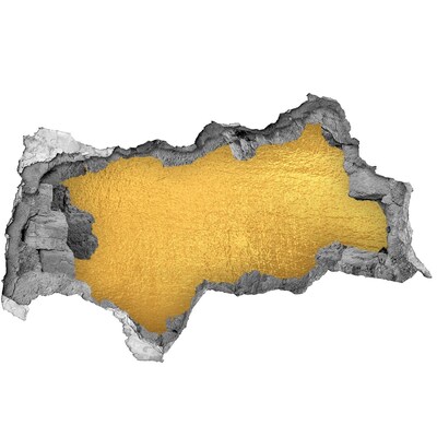 Fotomural autoadhesivo efecto agujero 3d Agujero dorado en la pared