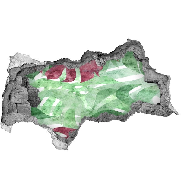 Vinilo adhesivo boquete en la pared rota Selva tropical