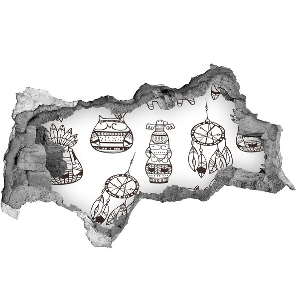 Samoprzylepna naklejka Etniczne wzory na tle ściany