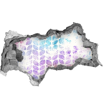 Naklejka 3D dziura na ścianę Kwiatowe wzory w dziurze w ścianie