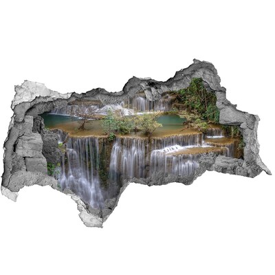Fotomural autoadhesivo efecto agujero 3d Cascada en la selva