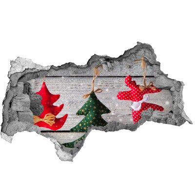 Pegatina decorativa agujero en la pared 3d Decoración navideña de agujero en la pared