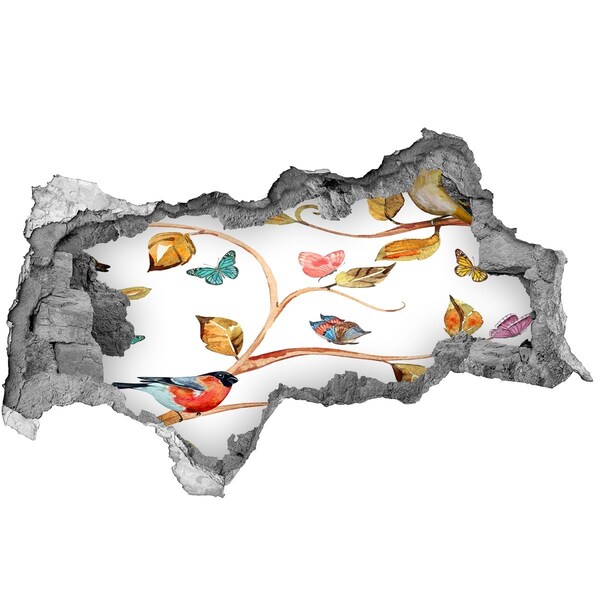 Fotomural autoadhesivo efecto agujero 3d Jardín del agujero en la pared