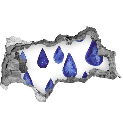 Vinilo efecto 3d pared rota irregular Gotas de agua en la pared