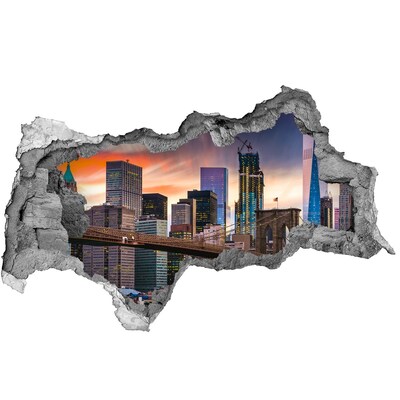 Fototapeta dziura na ścianę 3d Most Brooklyński w Nowym Jorku
