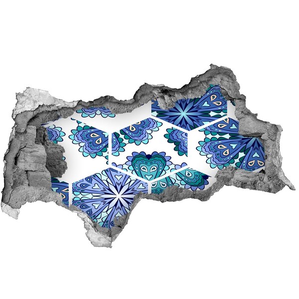 Fotomural autoadhesivo efecto agujero 3d Patrón colorido en la pared