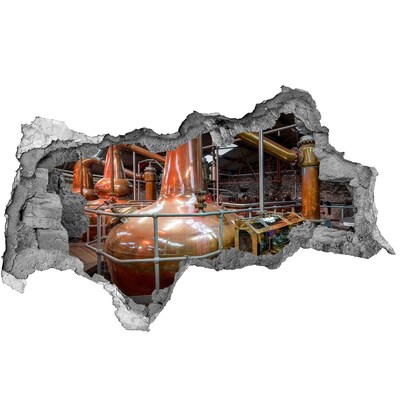 Pegatina decorativa agujero en la pared 3d Interior de una destilería de whisky