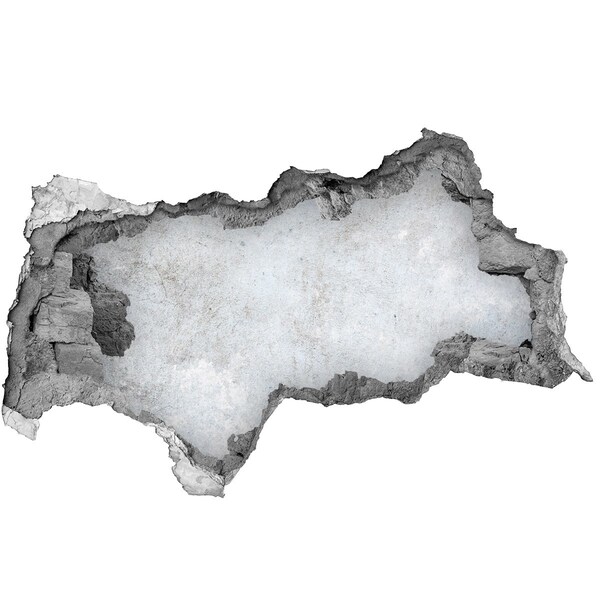 Fototapeta dziura na ścianę Zniszczona ściana z niebieskim tłem