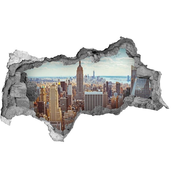 Pegatina decorativa agujero en la pared 3d Vista de Nueva York