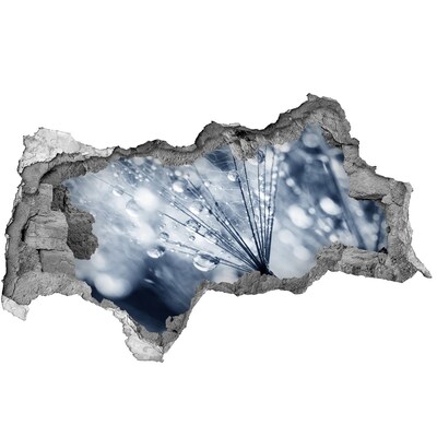 Fotomural autoadhesivo efecto agujero 3d Gotas de rocío sobre un diente de león