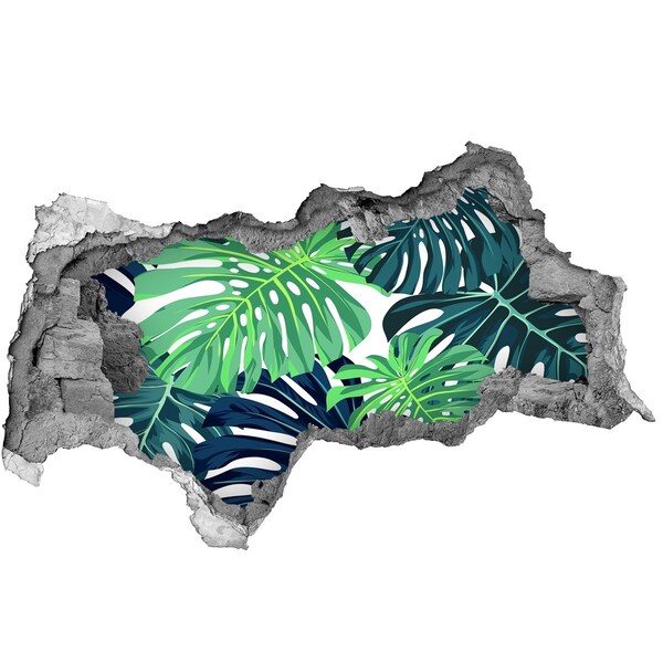 Fotomural autoadhesivo efecto agujero 3d Un paraíso tropical en un agujero en la pared.