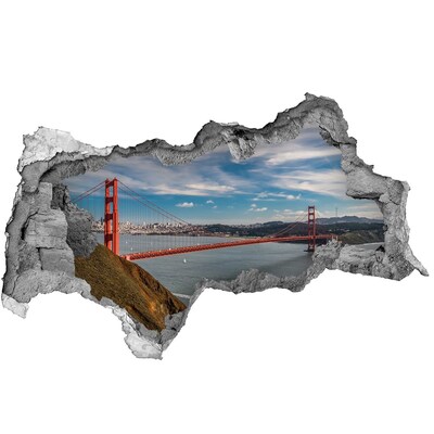 Fotomural autoadhesivo efecto agujero 3d Golden Gate en San Francisco