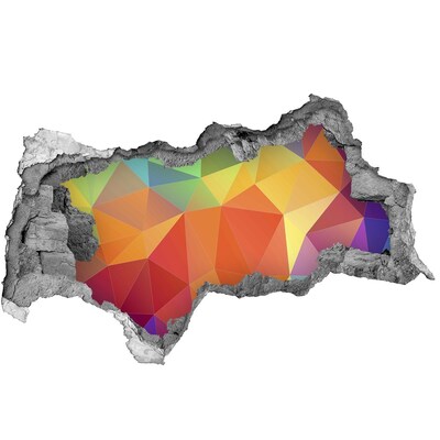 Samoprzylepna dziura na ścianę Kolorowa geometria w dziurze w ścianie