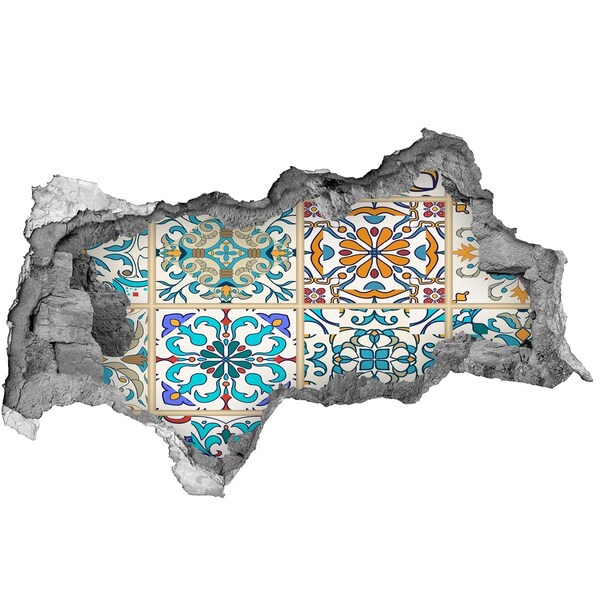 Vinilo adhesivo boquete en la pared rota Azulejos coloridos de estilo marroquí