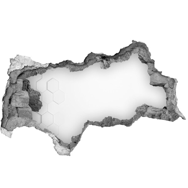 Vinilo adhesivo boquete en la pared rota Pared rota con interior espejado