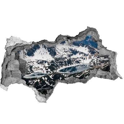 Dziura 3d w ścianie naklejka Górskie Jezioro w Alpach